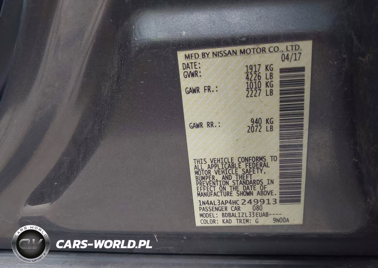 2017 Nissan Altima 2.5 Sv VIN:1N4AL3AP4HC249913 - 9
