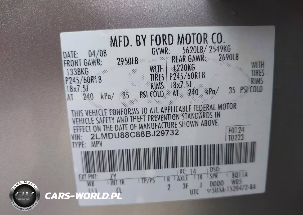 2008 Lincoln Mkx VIN:2LMDU88C88BJ29732 - 9