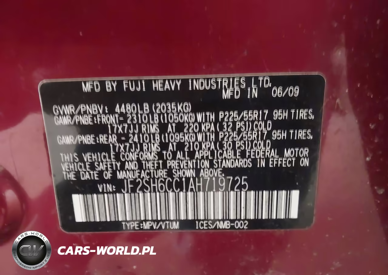 2010 Subaru Forester 2.5X Premium VIN:JF2SH6CC1AH719725 - 9