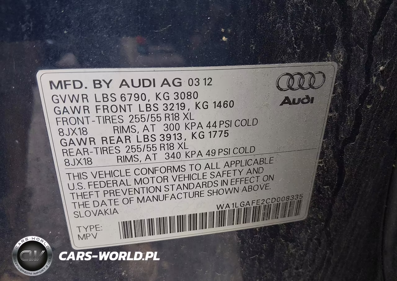 2012 Audi Q7 3.0T Premium VIN:WA1LGAFE2CD008335 - 9