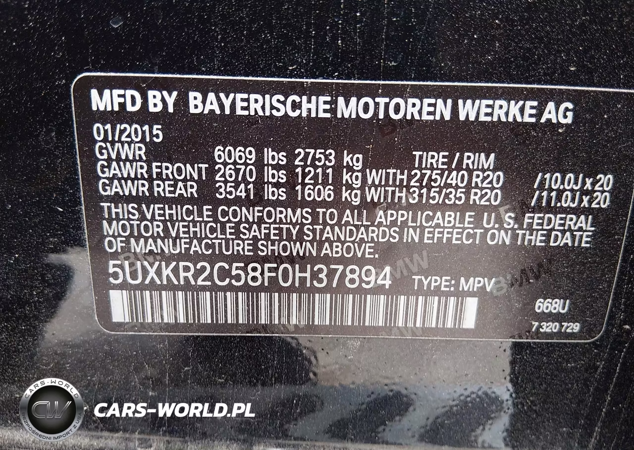 2015 BMW X5 Sdrive35I VIN:5UXKR2C58F0H37894 - 9
