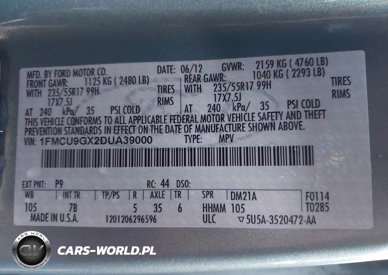2013 Ford Escape Se VIN:1FMCU9GX2DUA39000 - 9