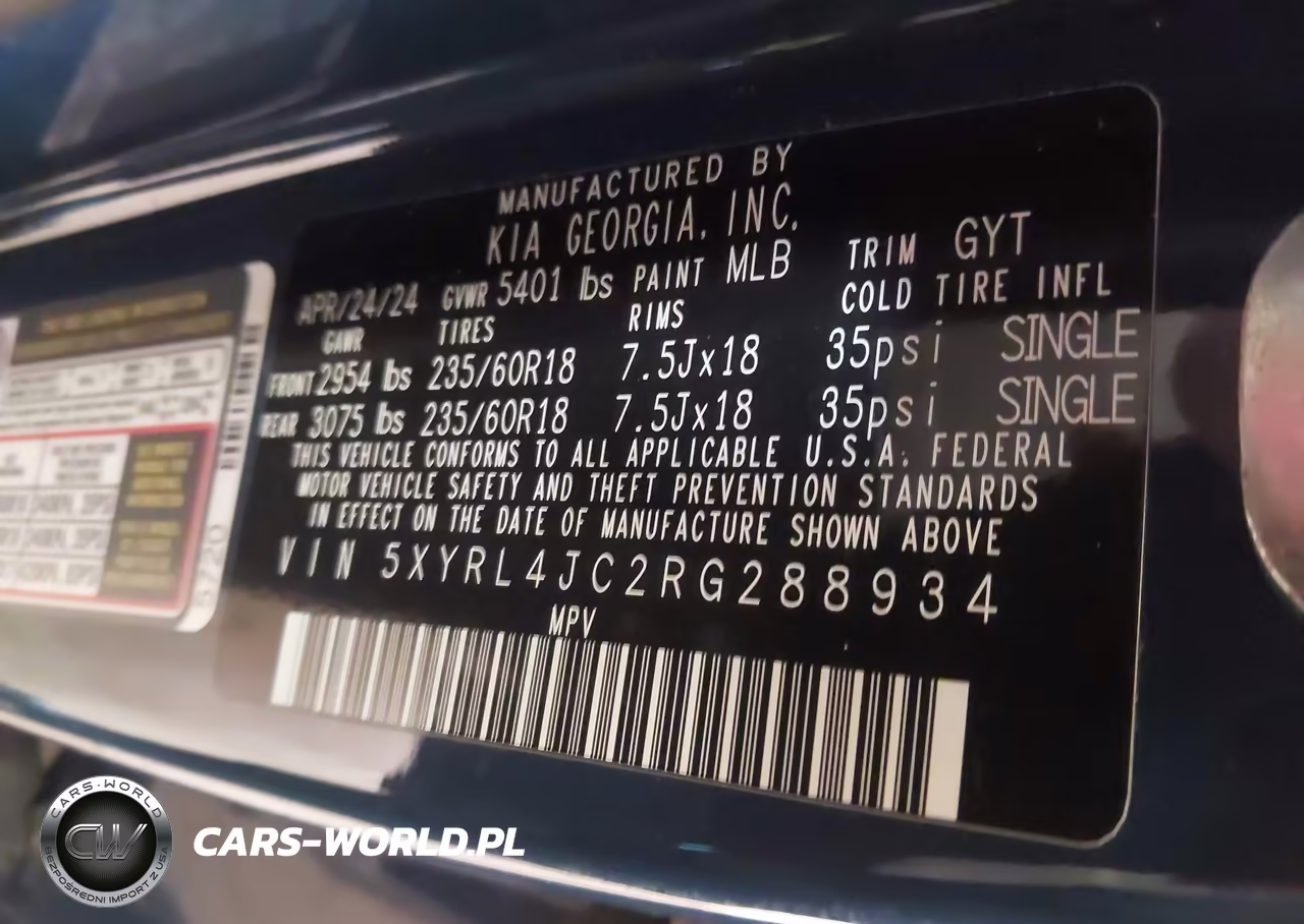 2024 Kia Sorento S VIN:5XYRL4JC2RG288934 - 9