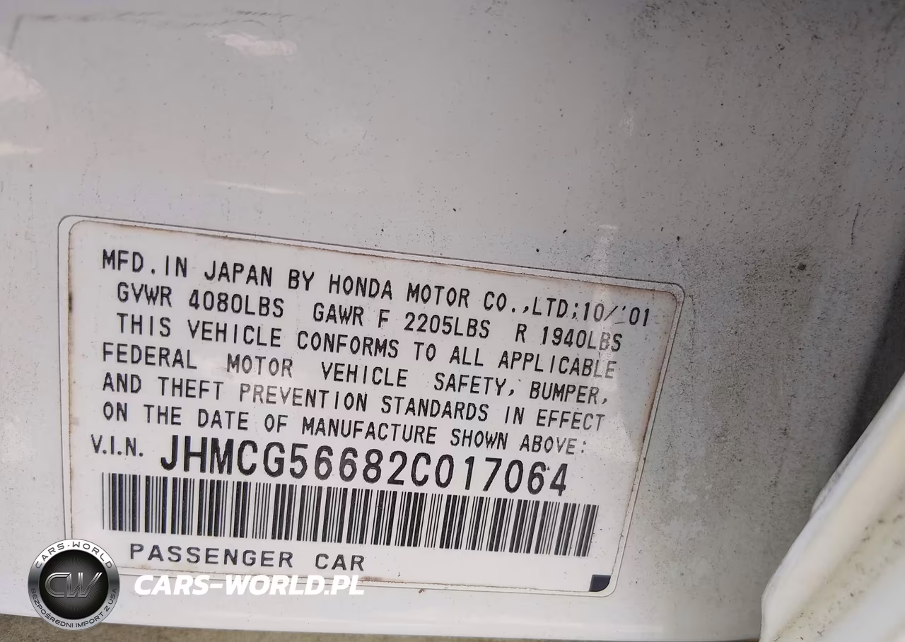 2002 Honda Accord 2.3 Ex VIN:JHMCG56682C017064 - 9
