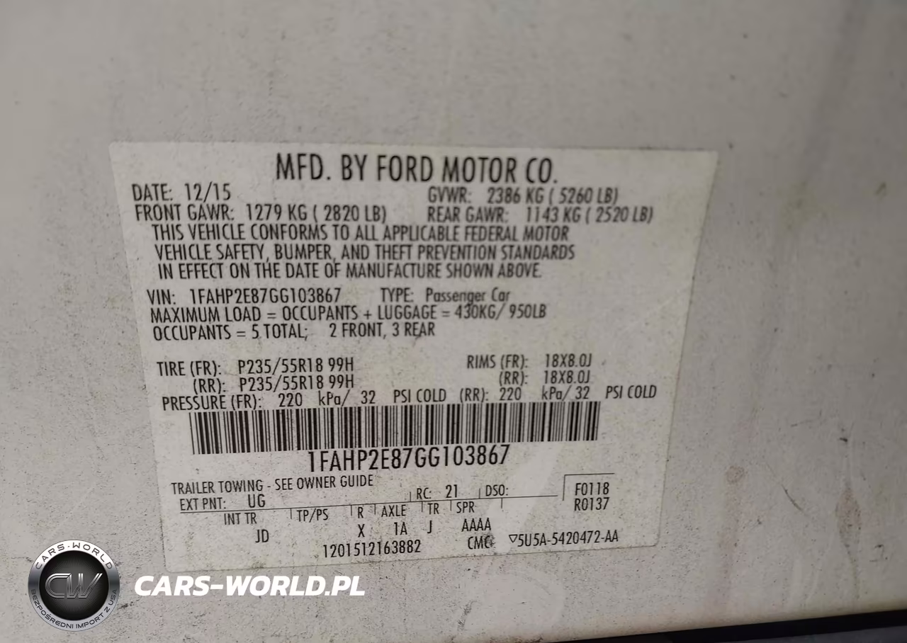2016 Ford Taurus Sel VIN:1FAHP2E87GG103867 - 9