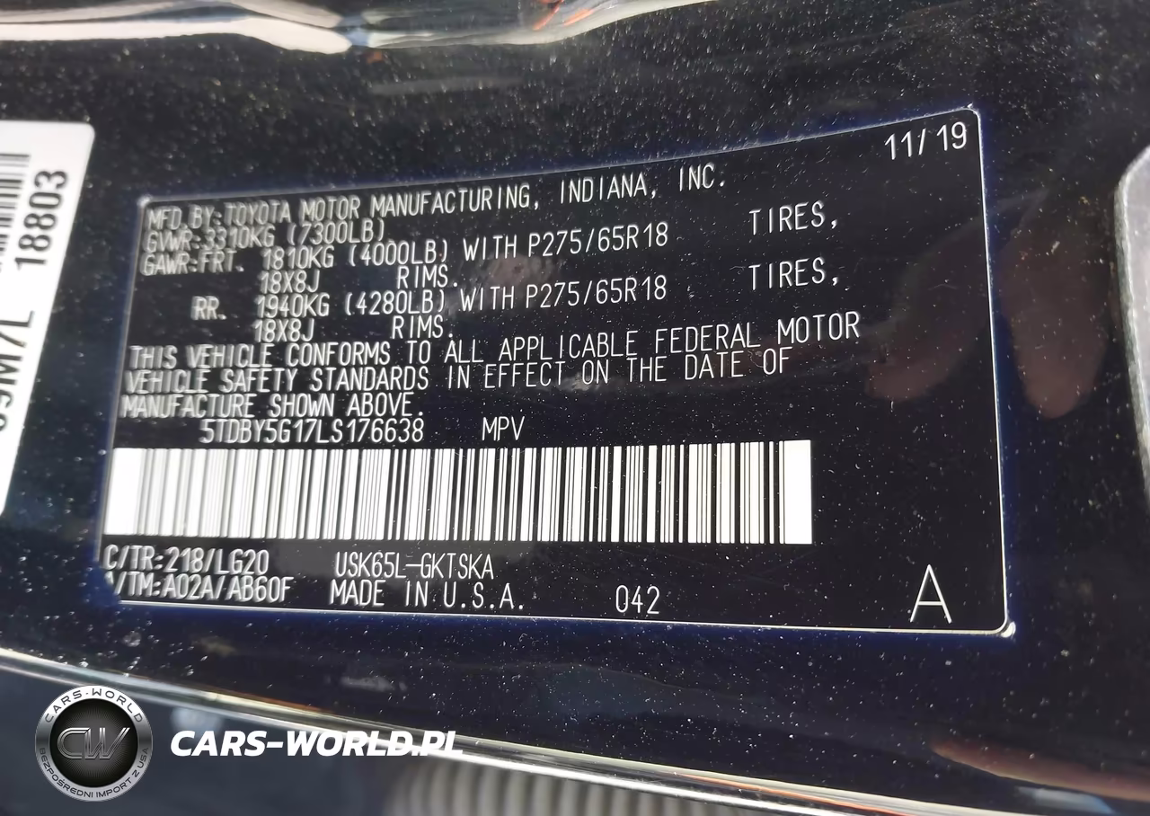 2020 Toyota Sequoia Trd Pro VIN:5TDBY5G17LS176638 - 9