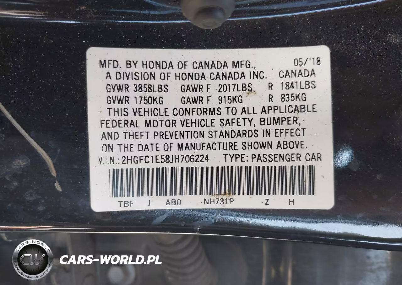 2018 Honda Civic Si VIN:2HGFC1E58JH706224 - 9