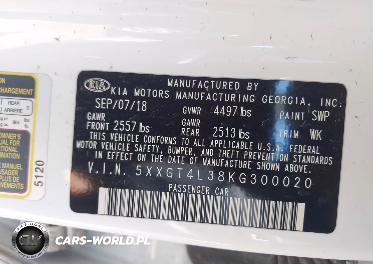 2019 Kia Optima Lx VIN:5XXGT4L38KG300020 - 9