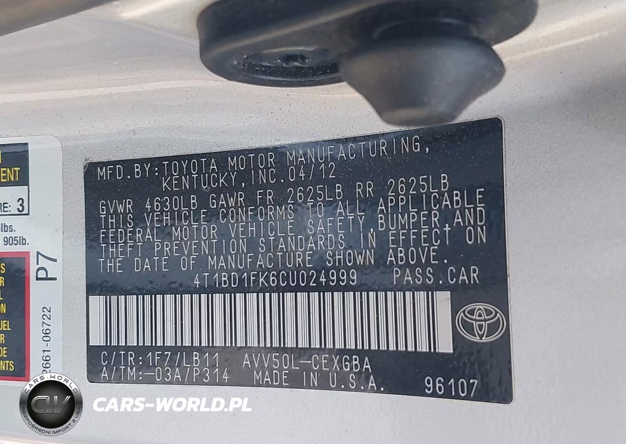 2012 Toyota Camry Hybrid Xle VIN:4T1BD1FK6CU024999 - 9