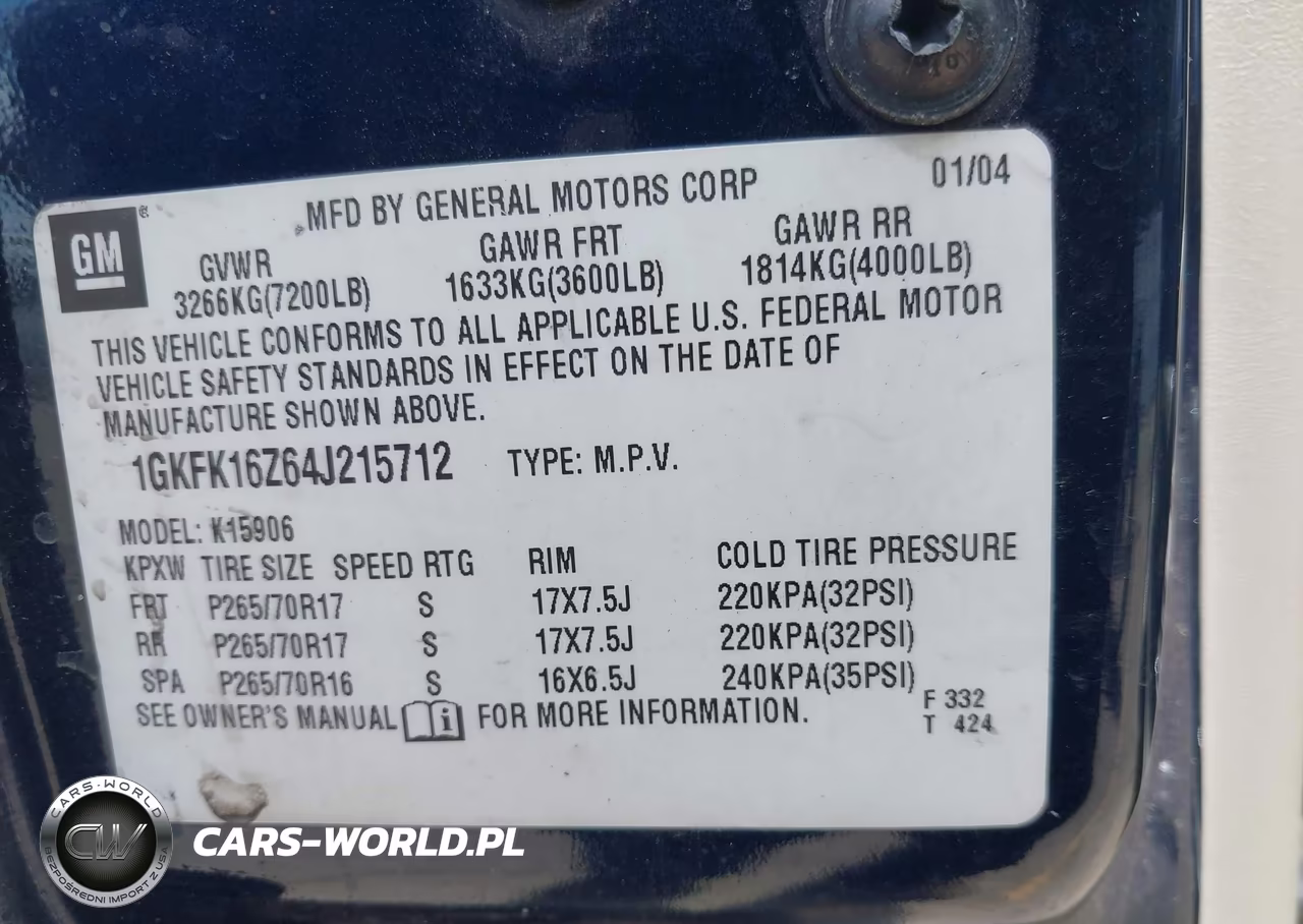 2004 GMC Yukon Xl 1500 Slt VIN:1GKFK16Z64J215712 - 9