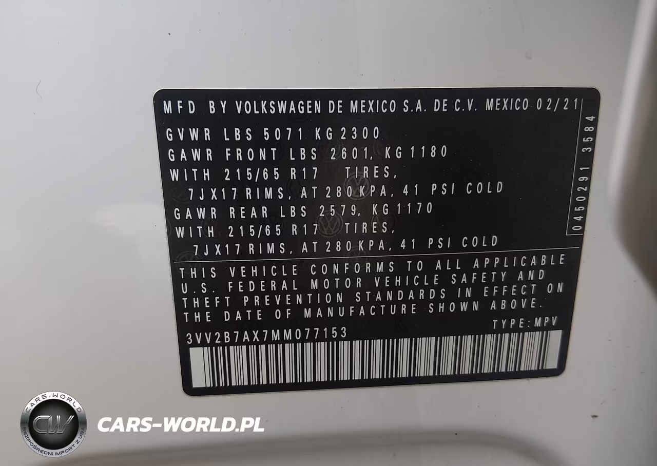 2021 Volkswagen Tiguan 2.0T Se-2.0T Se R-Line Black-2.0T Sel VIN:3VV2B7AX7MM077153 - 9