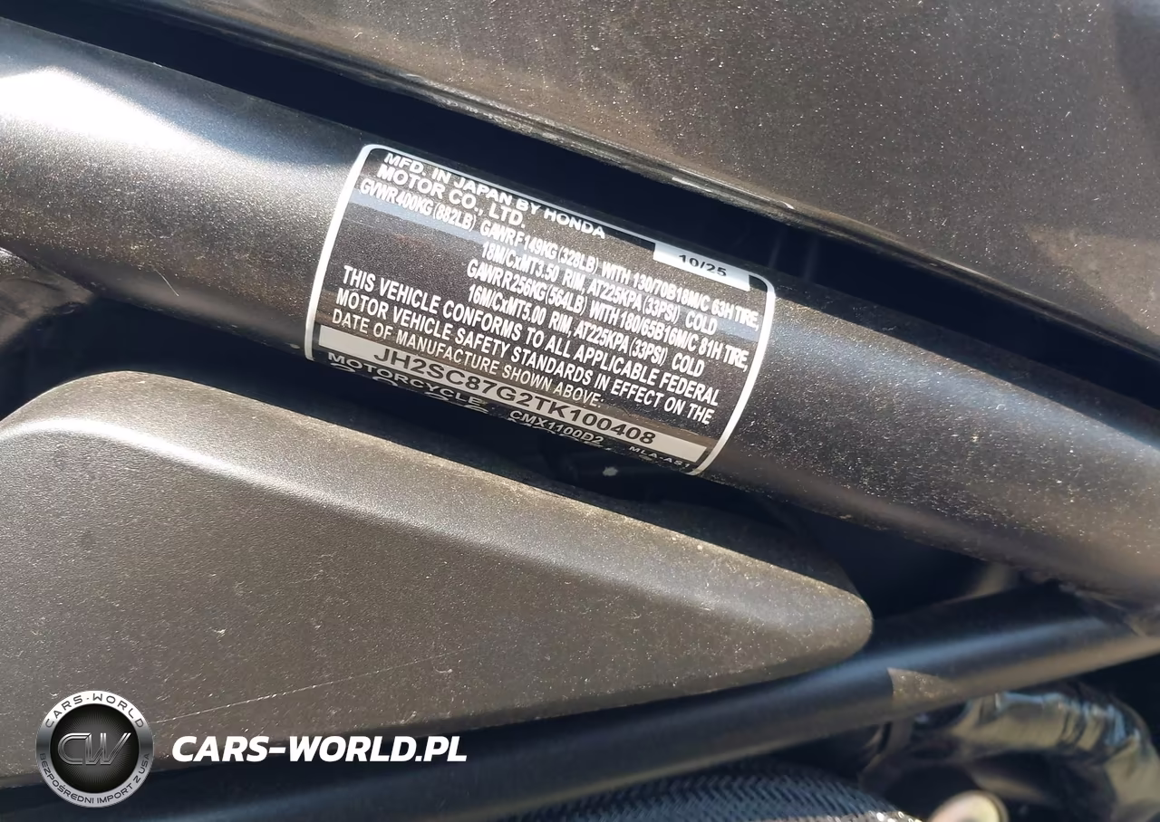 2026 Honda Cmx1100 D2 VIN:JH2SC87G2TK100408 - 10