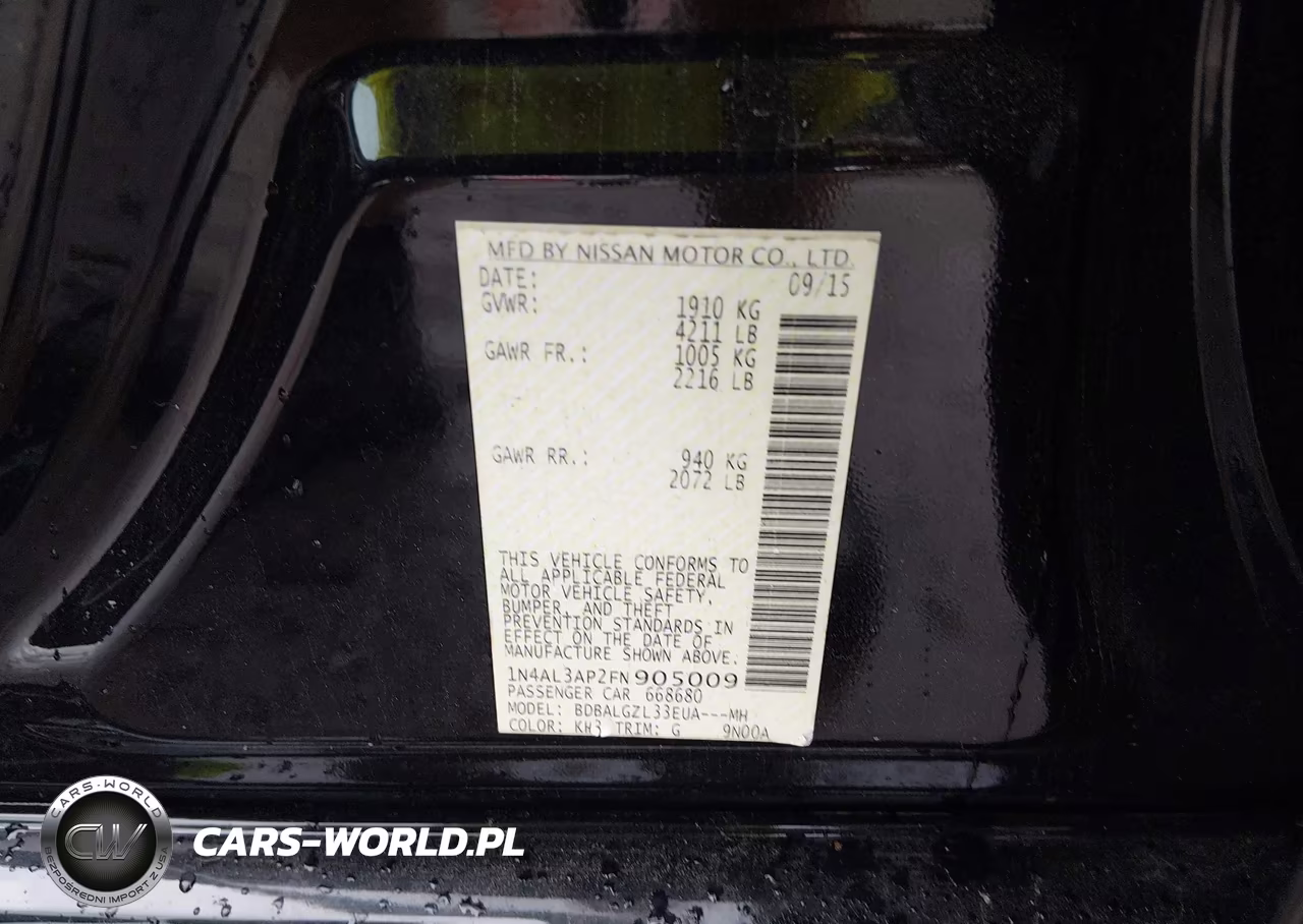 2015 Nissan Altima 2.5 S VIN:1N4AL3AP2FN905009 - 9