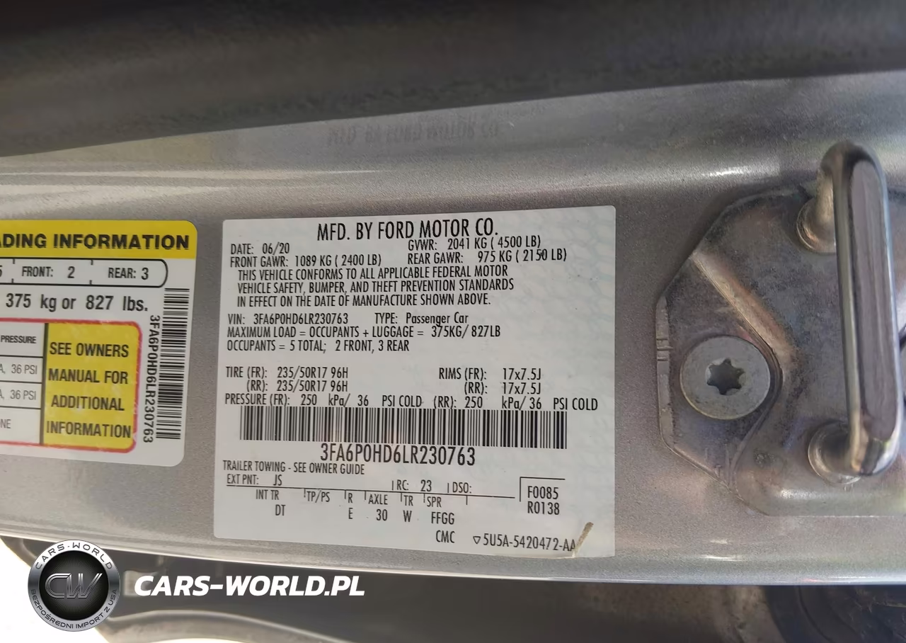 2020 Ford Fusion Se VIN:3FA6P0HD6LR230763 - 9