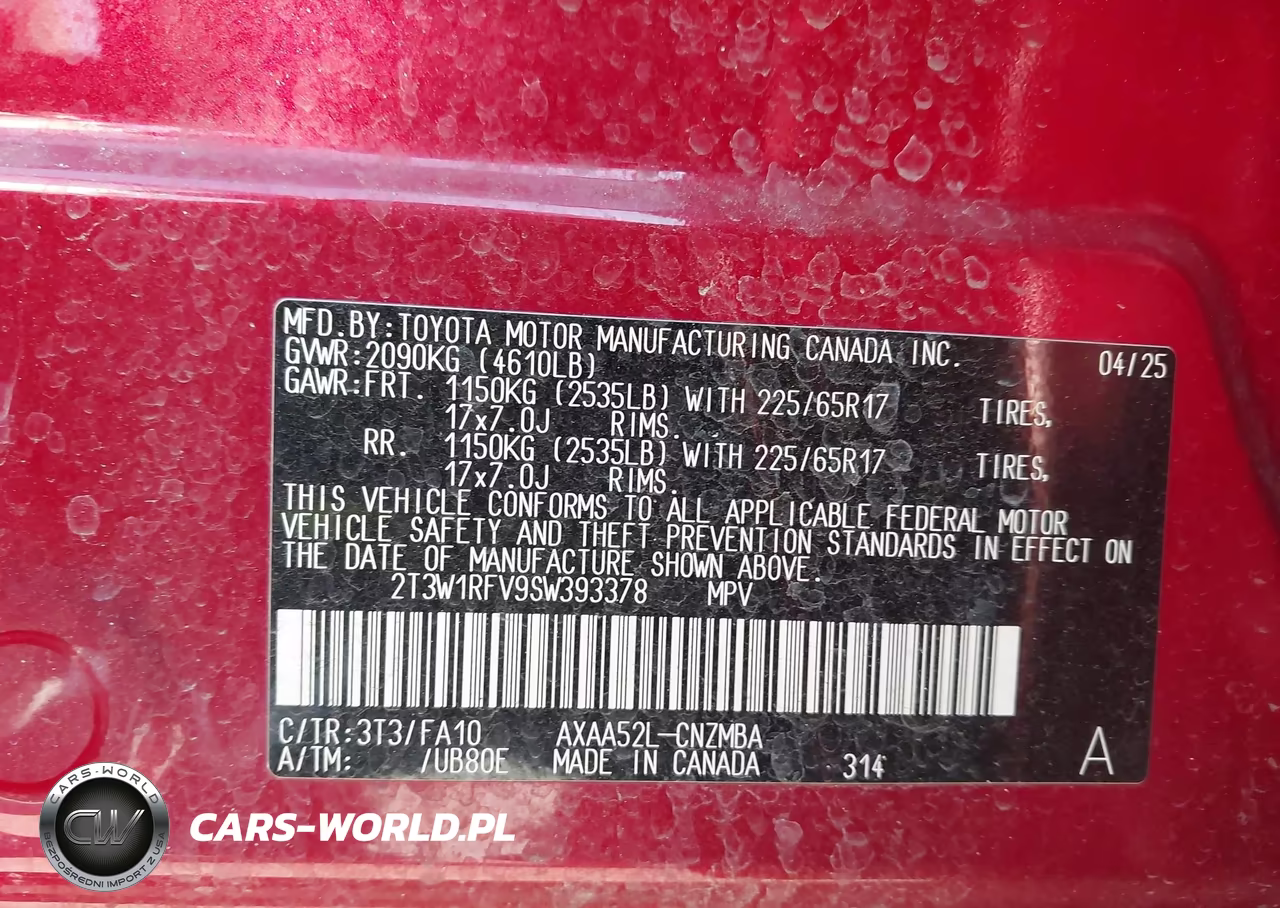 2025 Toyota Rav4 Xle VIN:2T3W1RFV9SW393378 - 9