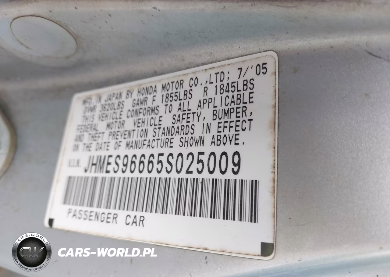 2005 Honda Civic Hybrid VIN:JHMES96665S025009 - 9