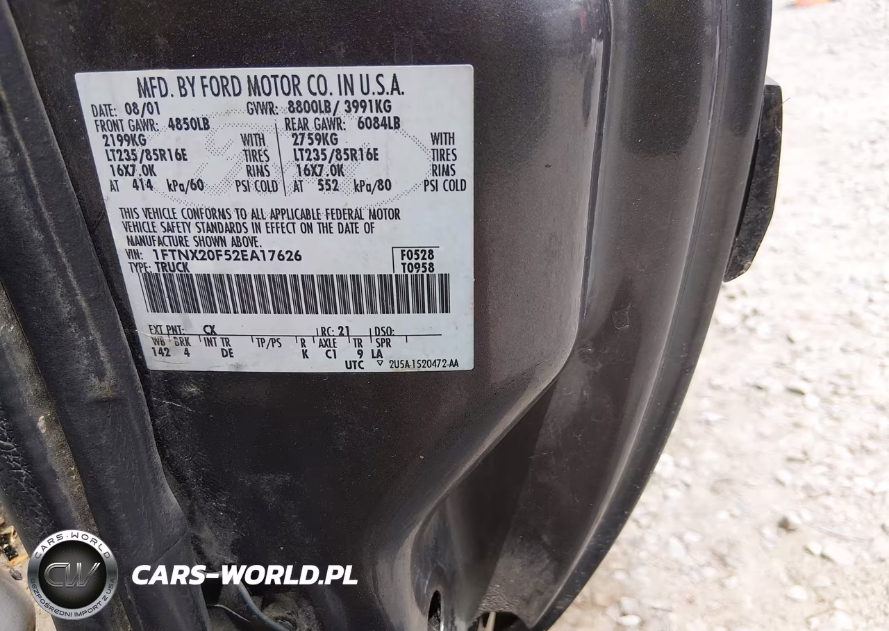 2002 Ford F-250 Lariat-Xl-Xlt VIN:1FTNX20F52EA17626 - 9