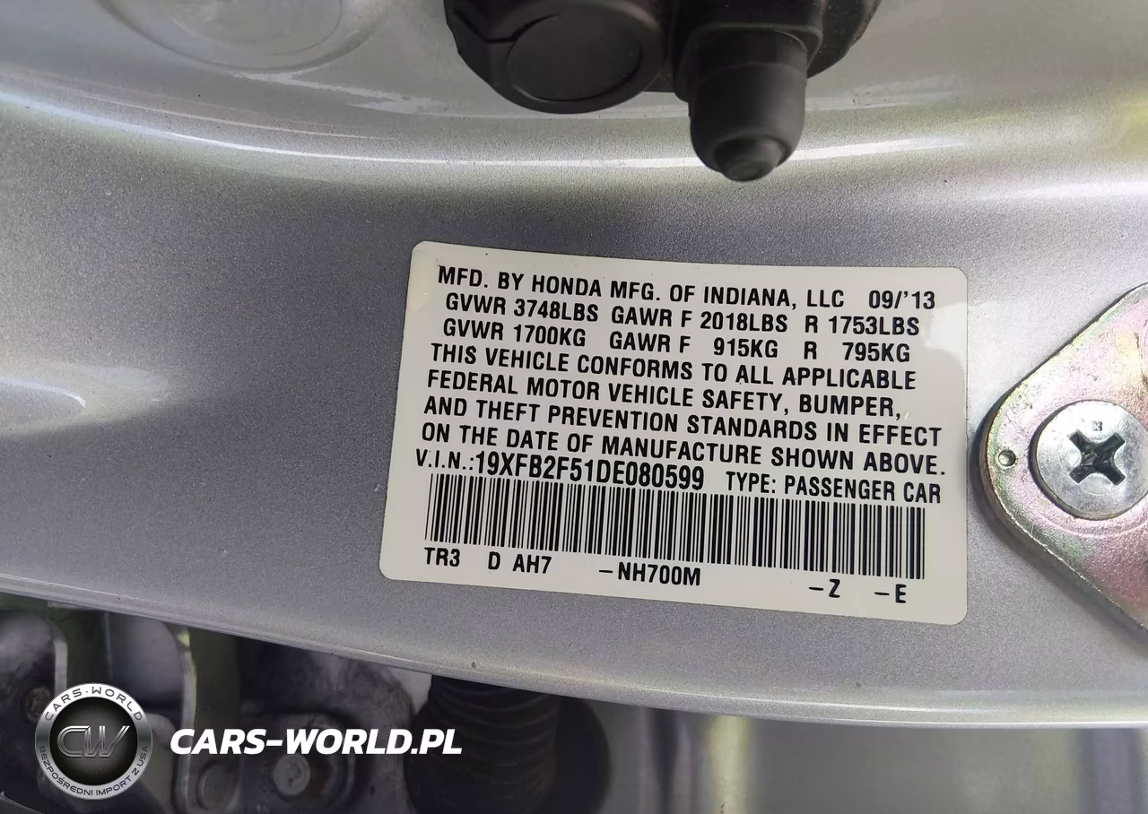 2013 Honda Civic Lx VIN:19XFB2F51DE080599 - 9