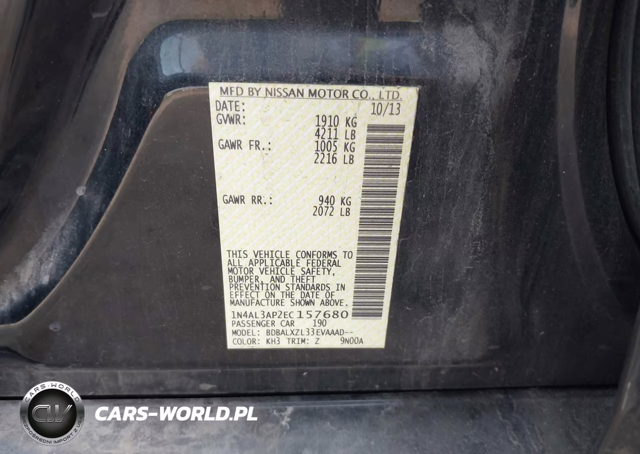 2014 Nissan Altima 2.5 Sl VIN:1N4AL3AP2EC157680 - 9