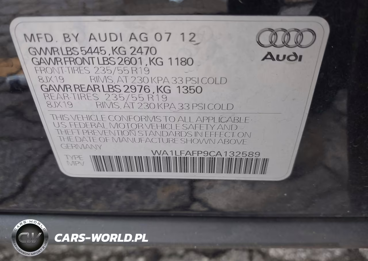 2012 Audi Q5 2.0T Premium VIN:WA1LFAFP9CA132589 - 9