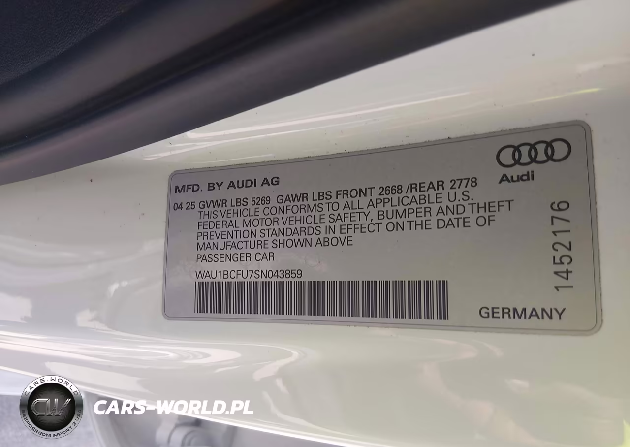 2025 Audi All-New A5 Premium Tfsi Quattro S Tronic VIN:WAU1BCFU7SN043859 - 9
