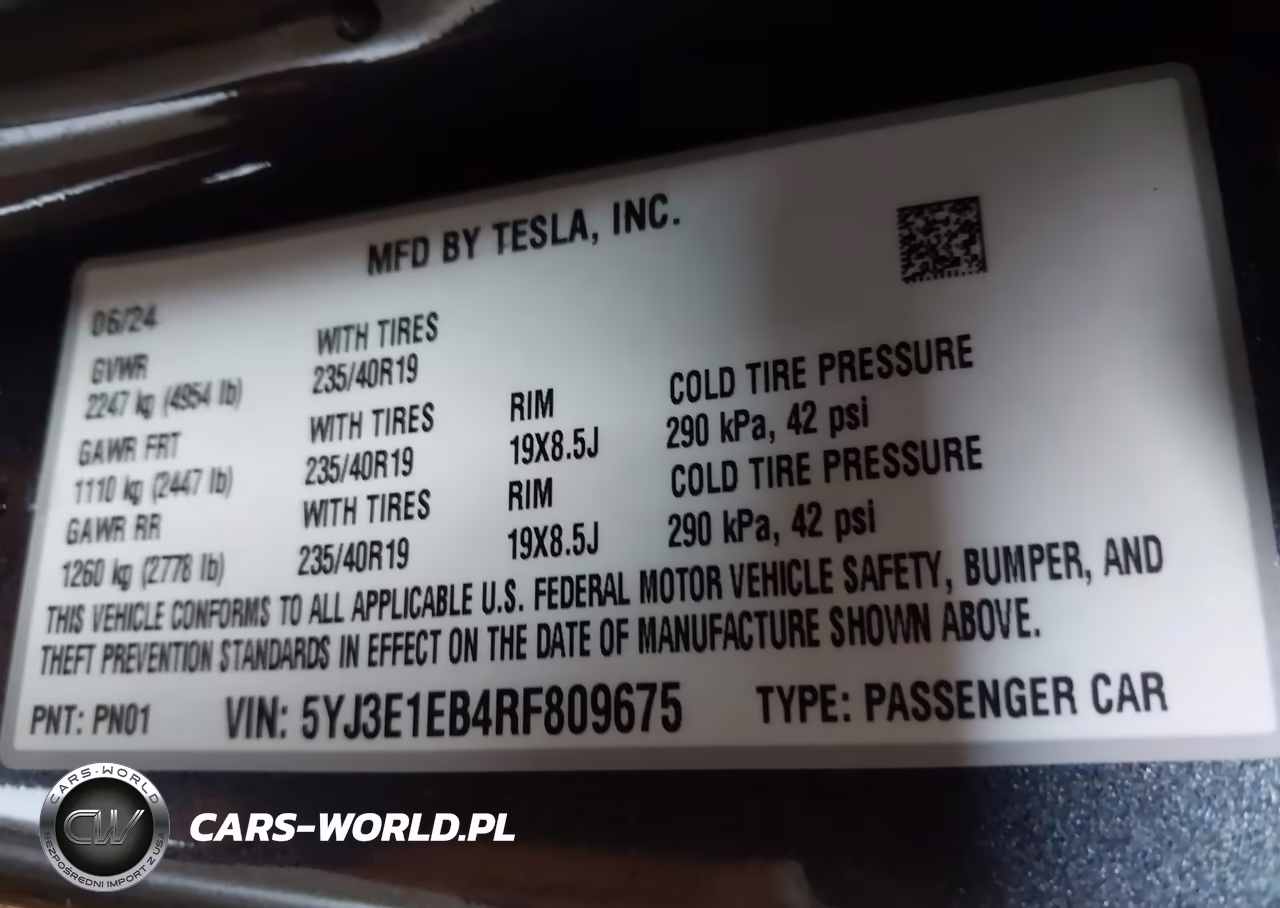 2024 Tesla Model 3 Long Range Dual Motor All-Wheel Drive VIN:5YJ3E1EB4RF809675 - 9
