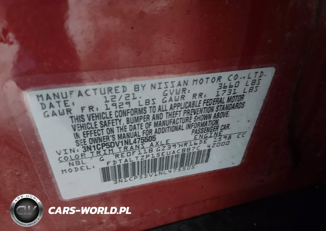 2022 Nissan Kicks Sr Xtronic Cvt VIN:3N1CP5DV1NL475505 - 9