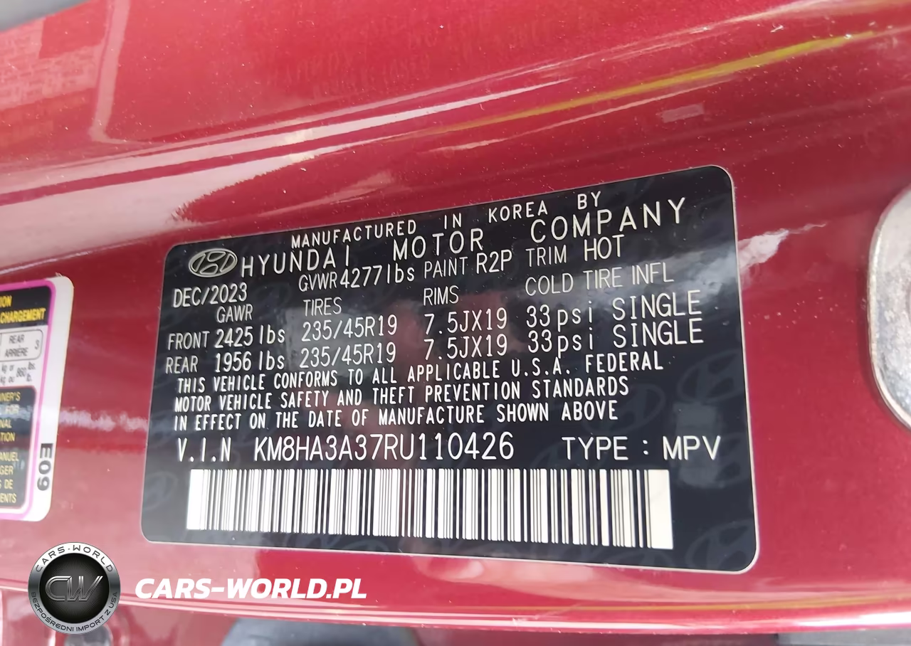 2024 Hyundai Kona N Line VIN:KM8HA3A37RU110426 - 9