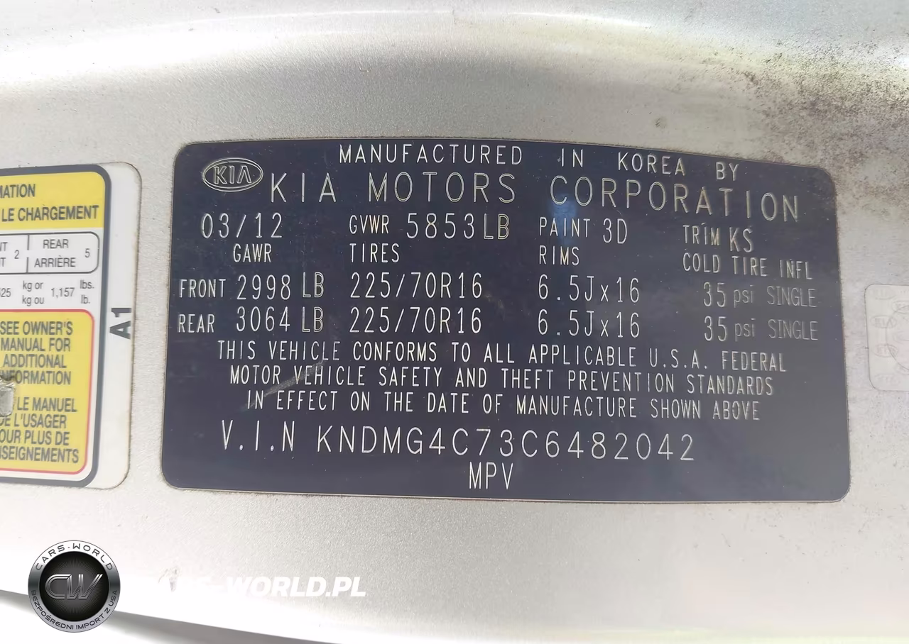 2012 Kia Sedona Lx VIN:KNDMG4C73C6482042 - 9