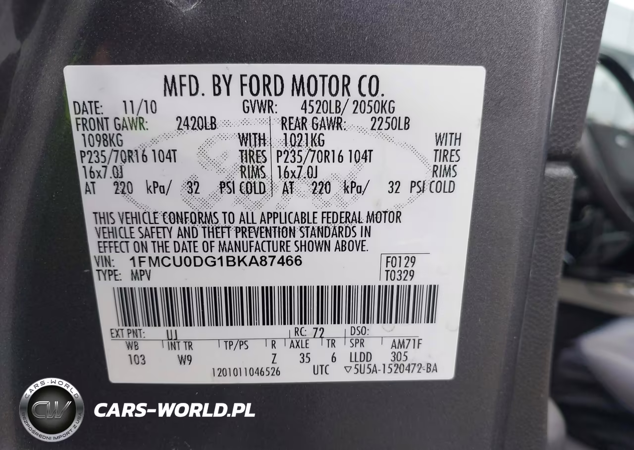 2011 Ford Escape Xlt VIN:1FMCU0DG1BKA87466 - 9