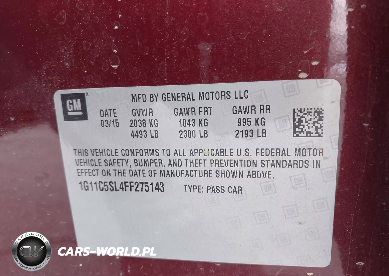 2015 Chevrolet Malibu 1Lt VIN:1G11C5SL4FF275143 - 9