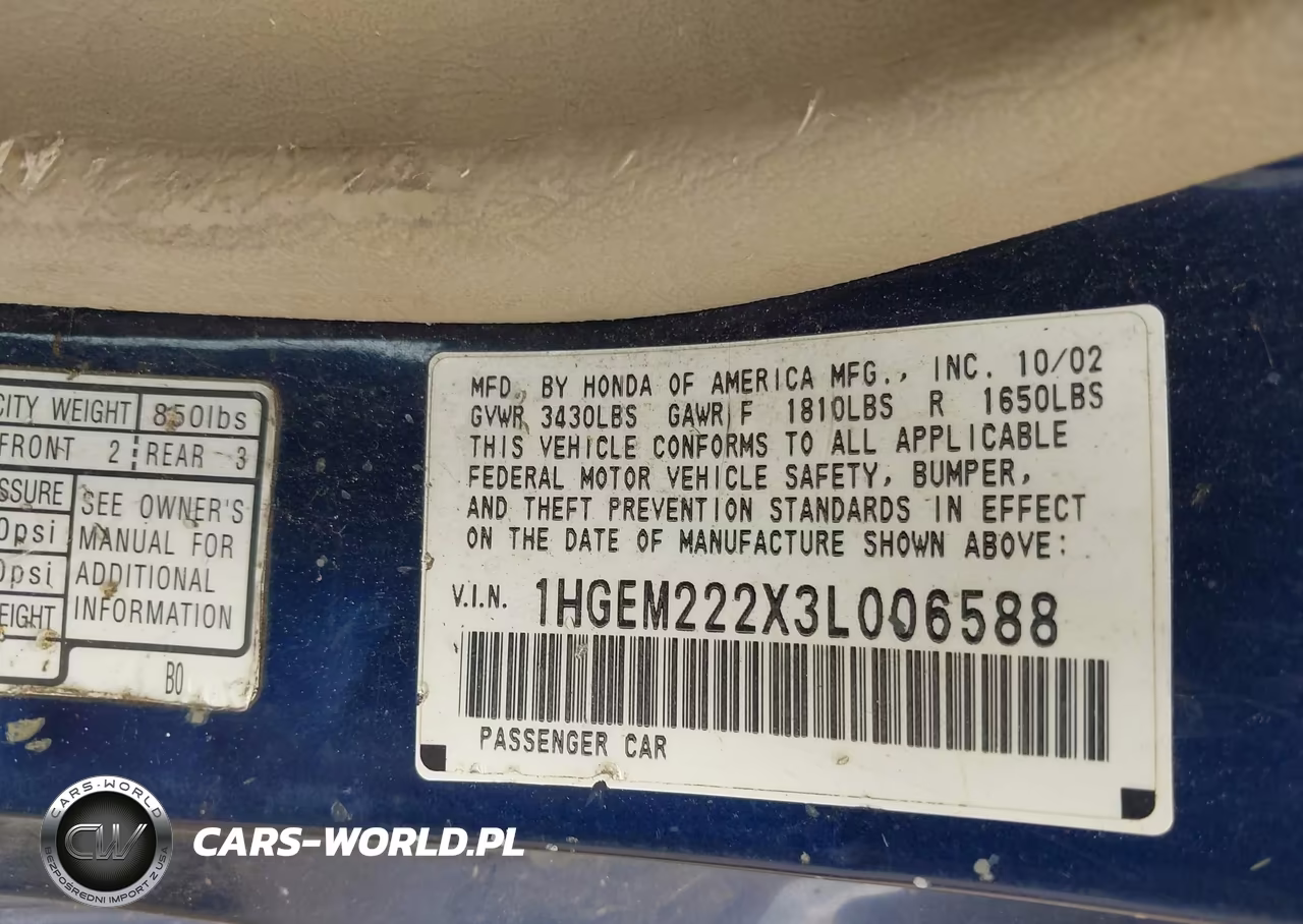 2003 Honda Civic Dx VIN:1HGEM222X3L006588 - 9
