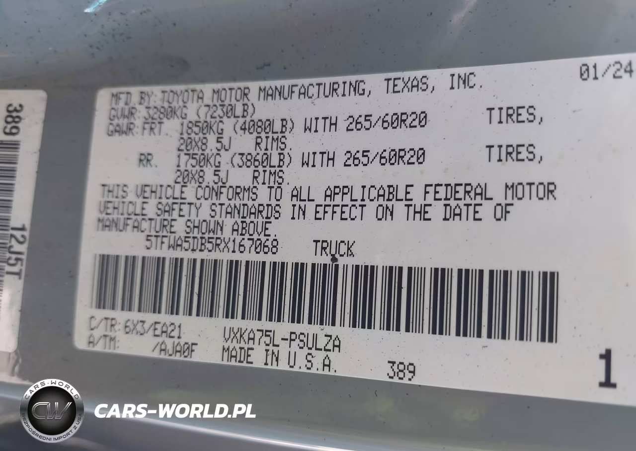 2024 Toyota Tundra Limited VIN:5TFWA5DB5RX167068 - 9
