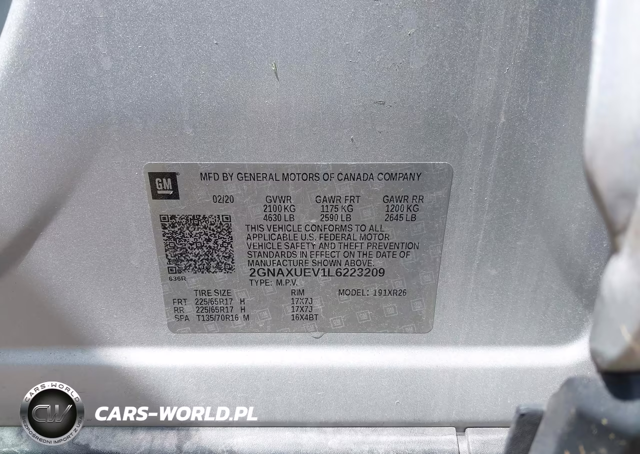 2020 Chevrolet Equinox Awd Lt 1.5L Turbo VIN:2GNAXUEV1L6223209 - 9