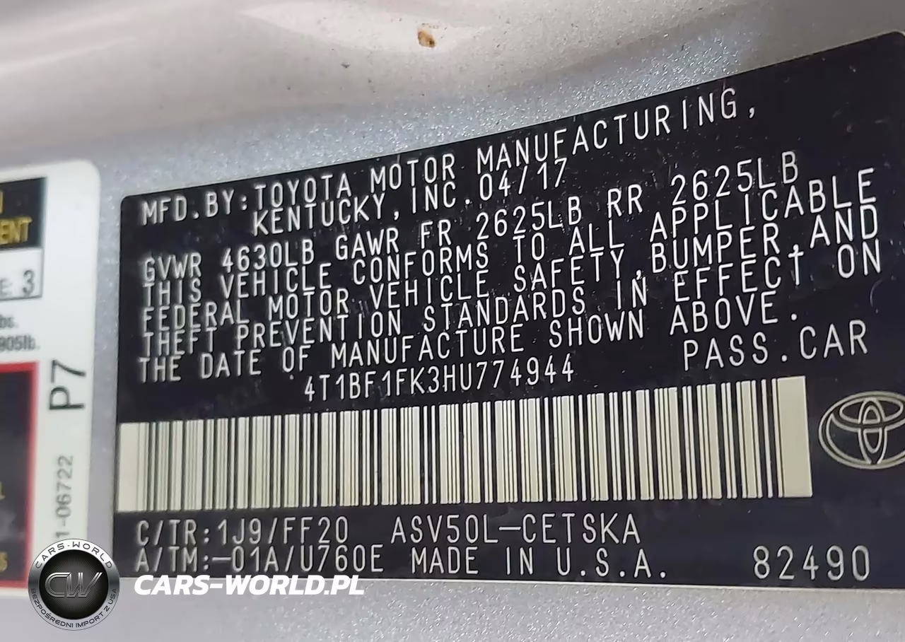 2017 Toyota Camry Se VIN:4T1BF1FK3HU774944 - 9