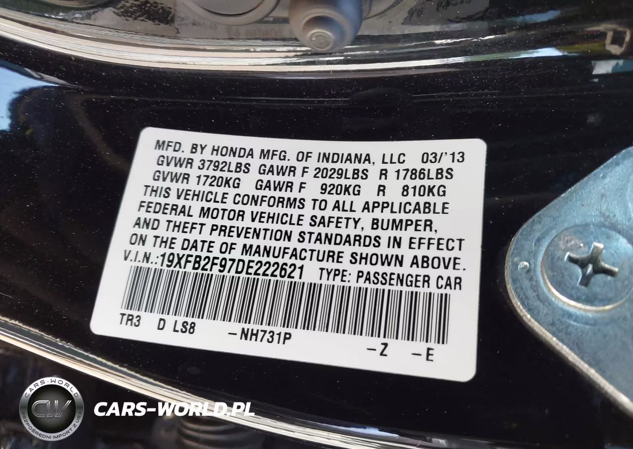 2013 Honda Civic Ex-L VIN:19XFB2F97DE222621 - 9