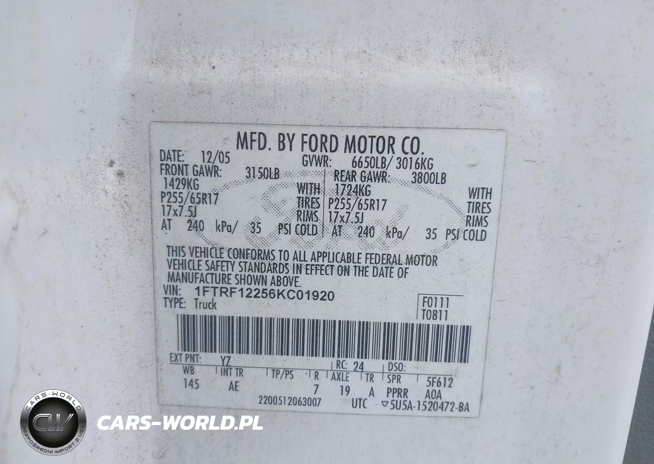 2006 Ford F-150 Stx-Xl-Xlt VIN:1FTRF12256KC01920 - 9