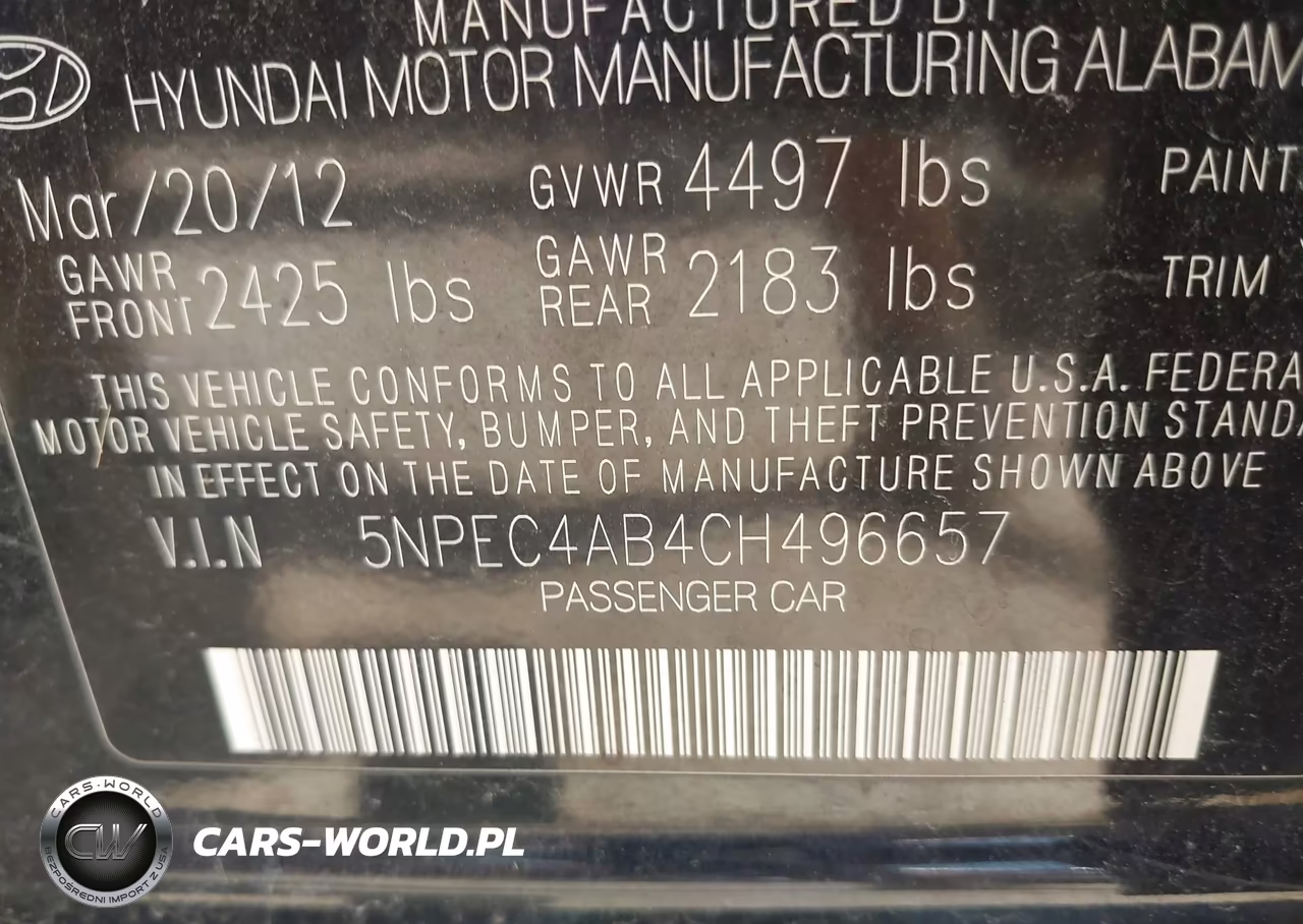 2012 Hyundai Sonata Limited 2.0T VIN:5NPEC4AB4CH496657 - 9