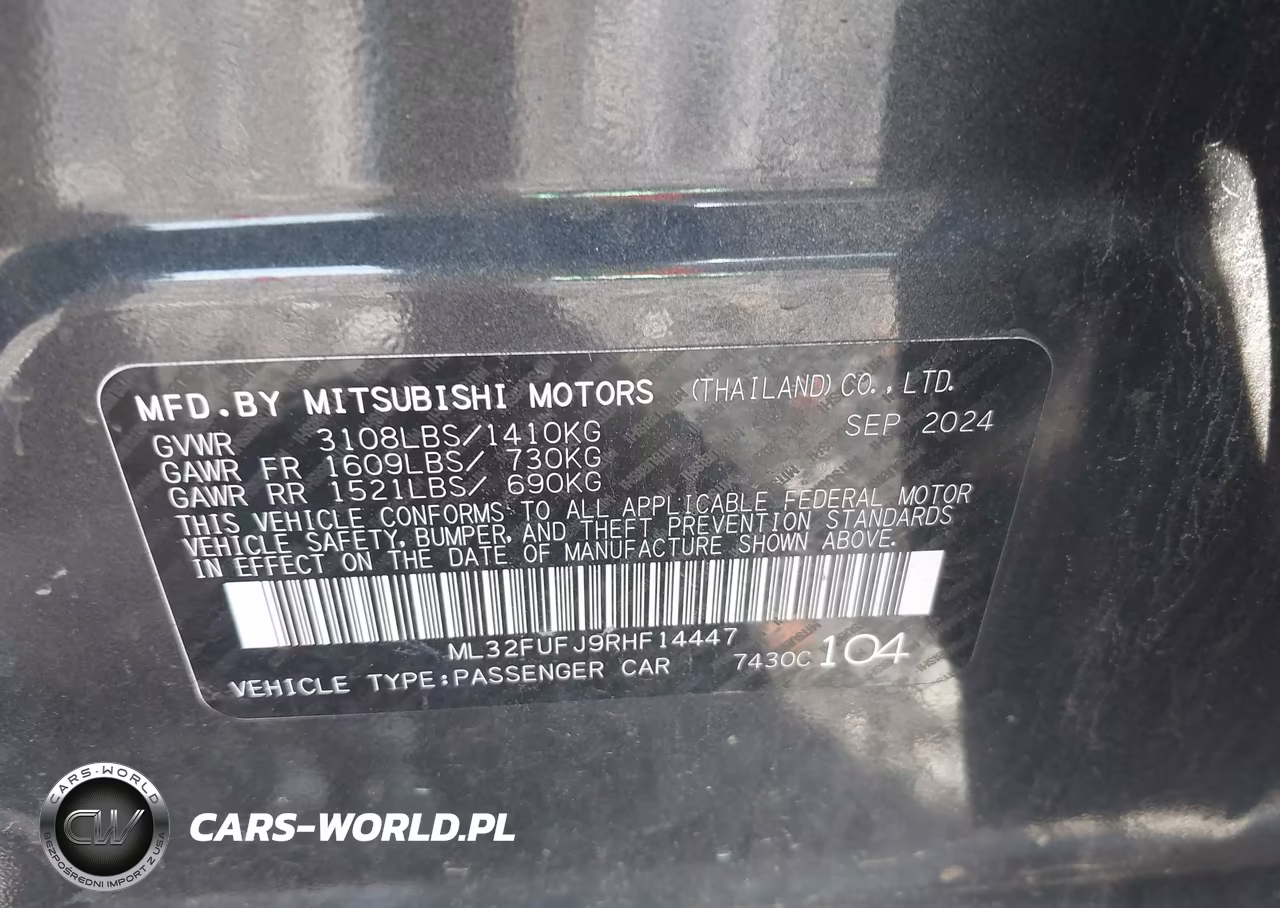 2024 Mitsubishi Mirage G4 Black Edition-Es-Le VIN:ML32FUFJ9RHF14447 - 9
