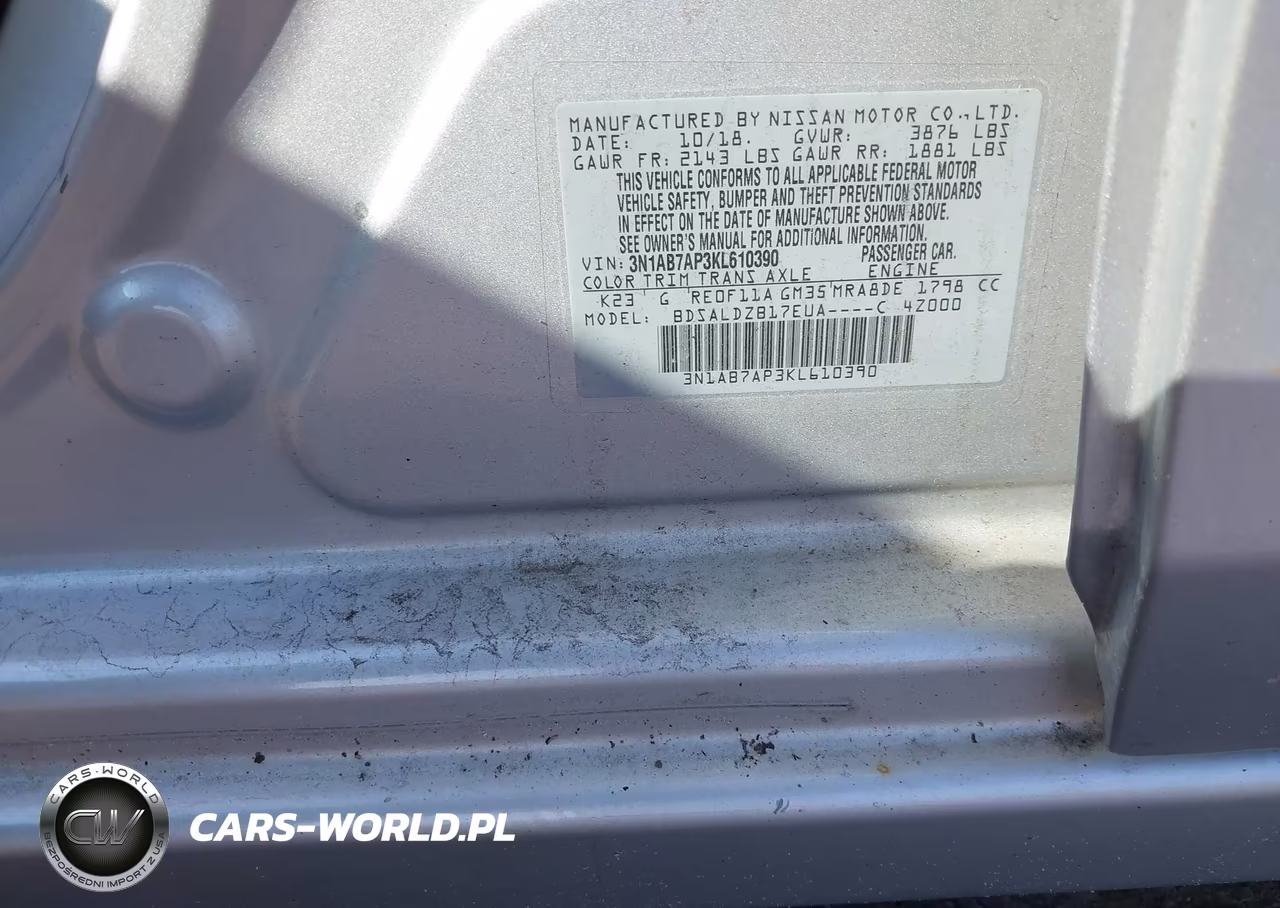 2019 Nissan Sentra Sv VIN:3N1AB7AP3KL610390 - 9