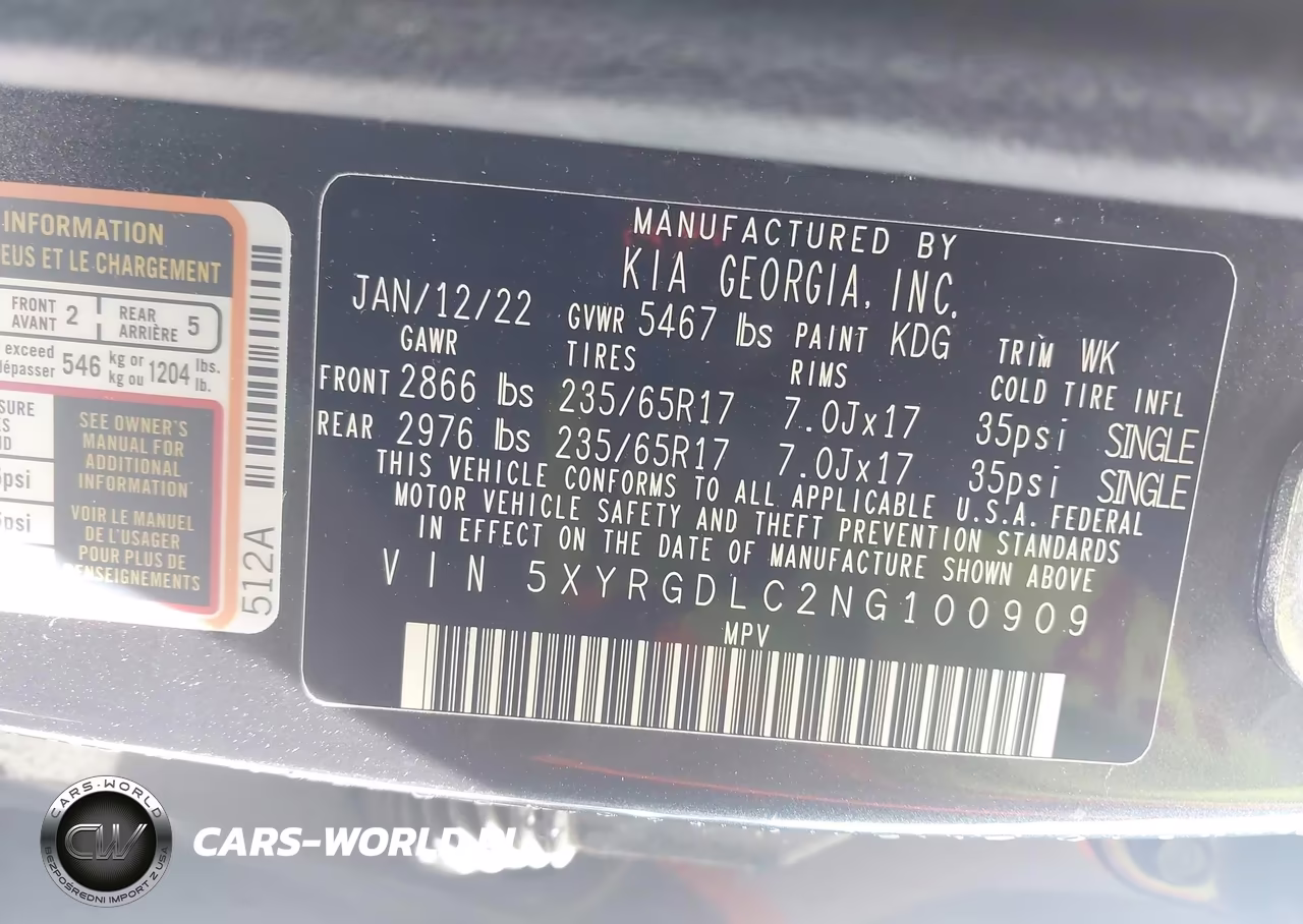 2022 Kia Sorento Lx VIN:5XYRGDLC2NG100909 - 9