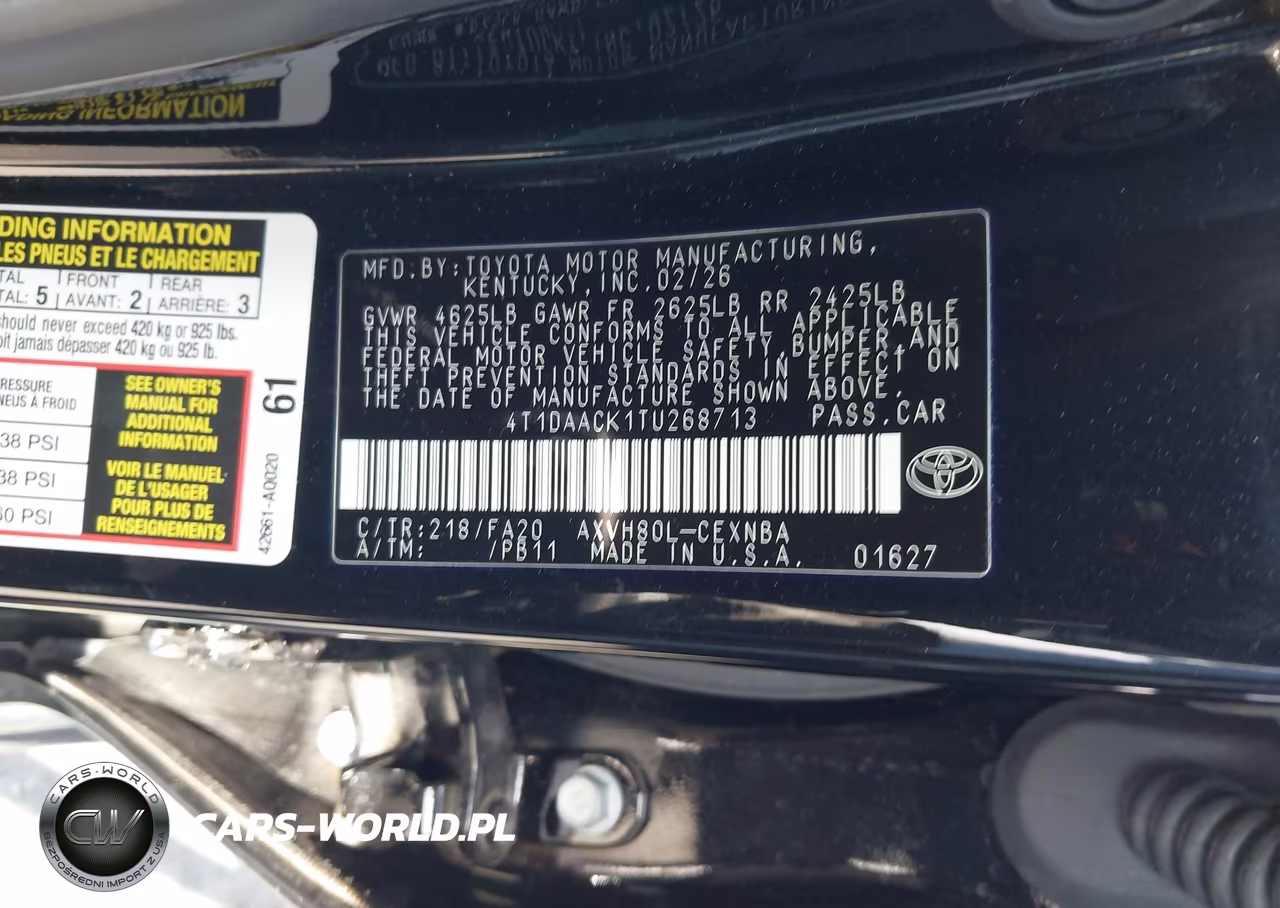 2026 Toyota Camry Le VIN:4T1DAACK1TU268713 - 9