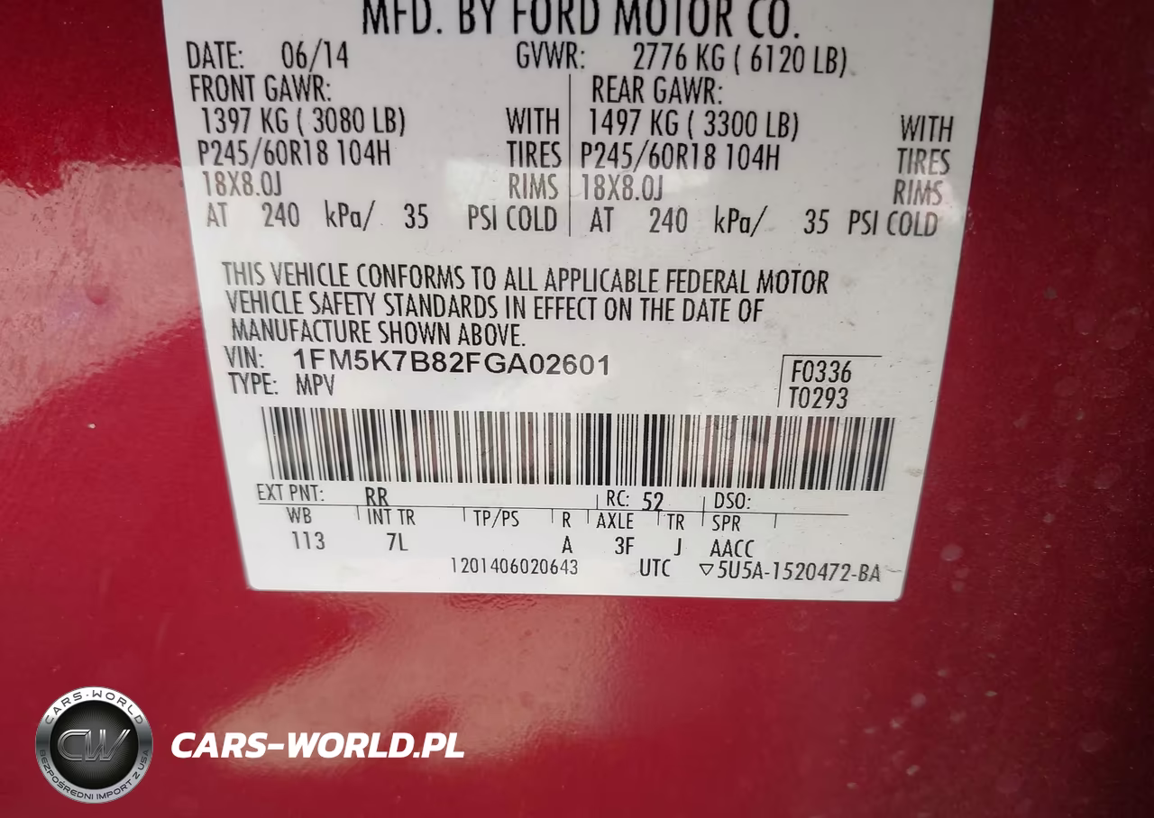 2015 Ford Explorer VIN:1FM5K7B82FGA02601 - 9