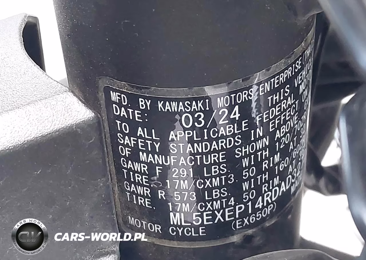 2024 Kawasaki Ex650 P VIN:ML5EXEP14RDAD3272 - 10