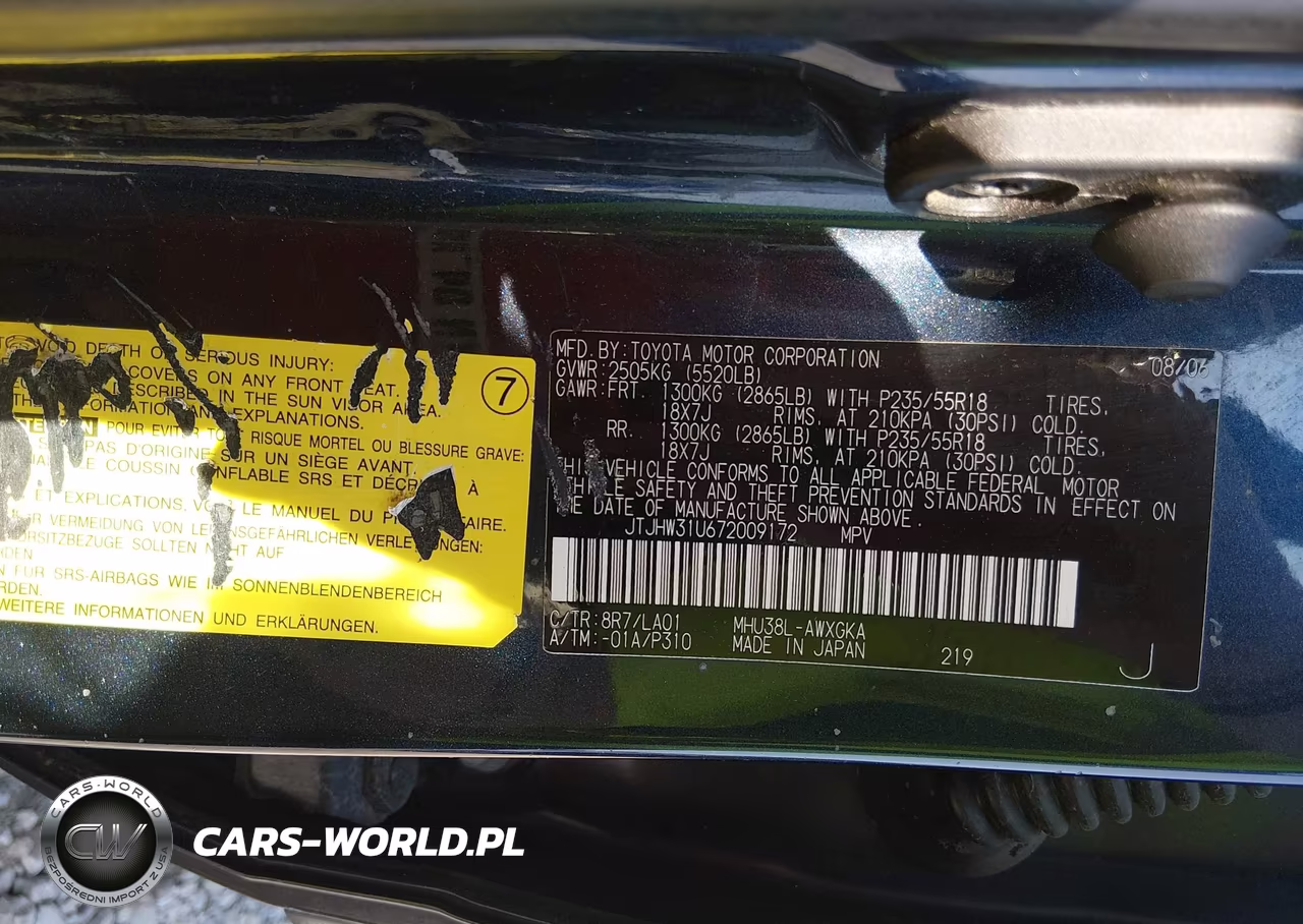 2007 Lexus Rx 400H VIN:JTJHW31U672009172 - 9