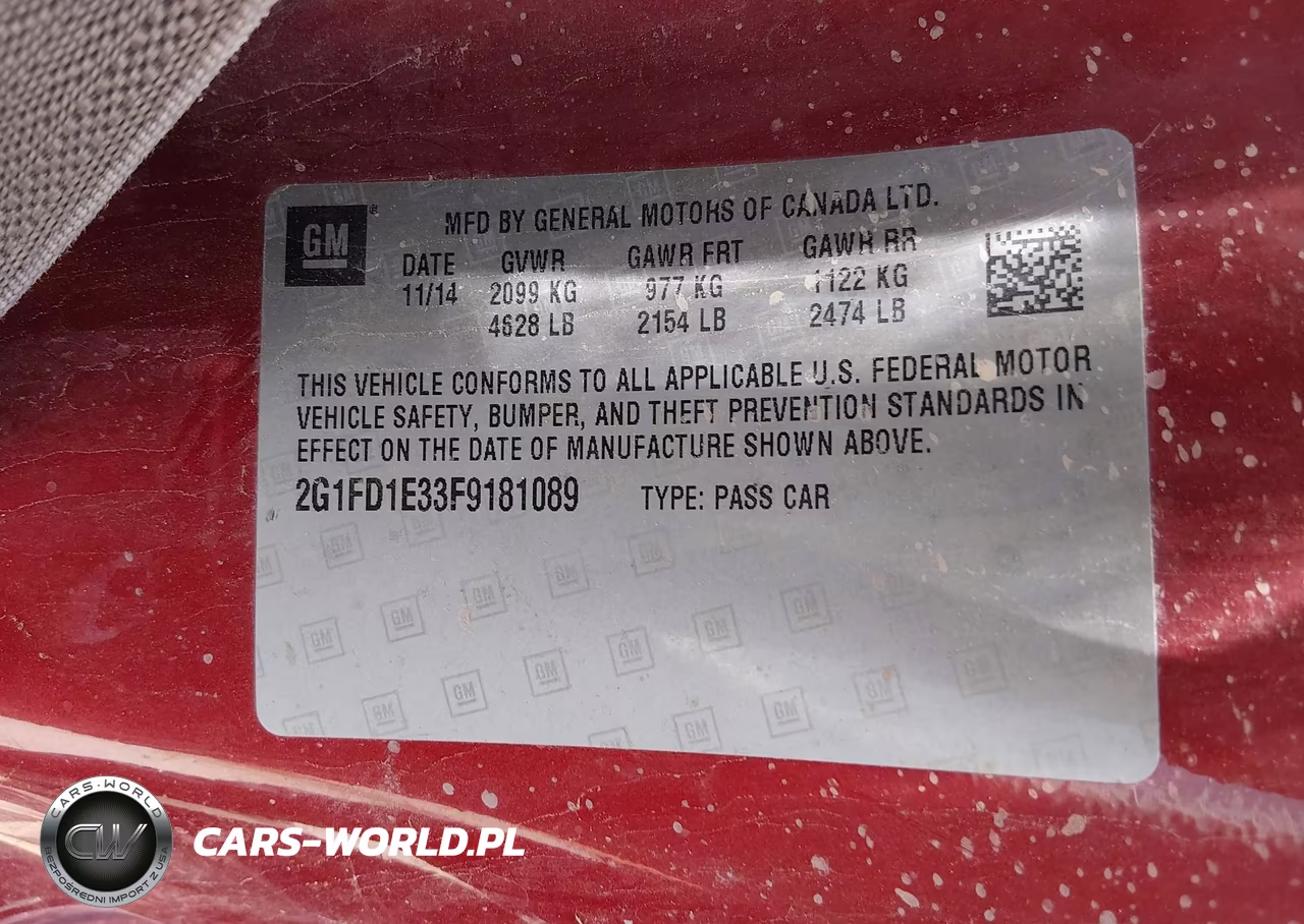 2015 Chevrolet Camaro 1Lt VIN:2G1FD1E33F9181089 - 9