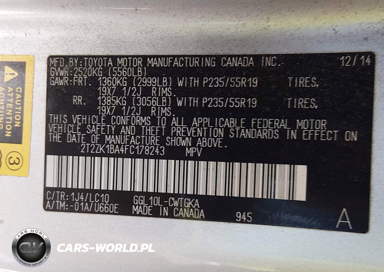 2015 Lexus Rx 350 VIN:2T2ZK1BA4FC178243 - 9
