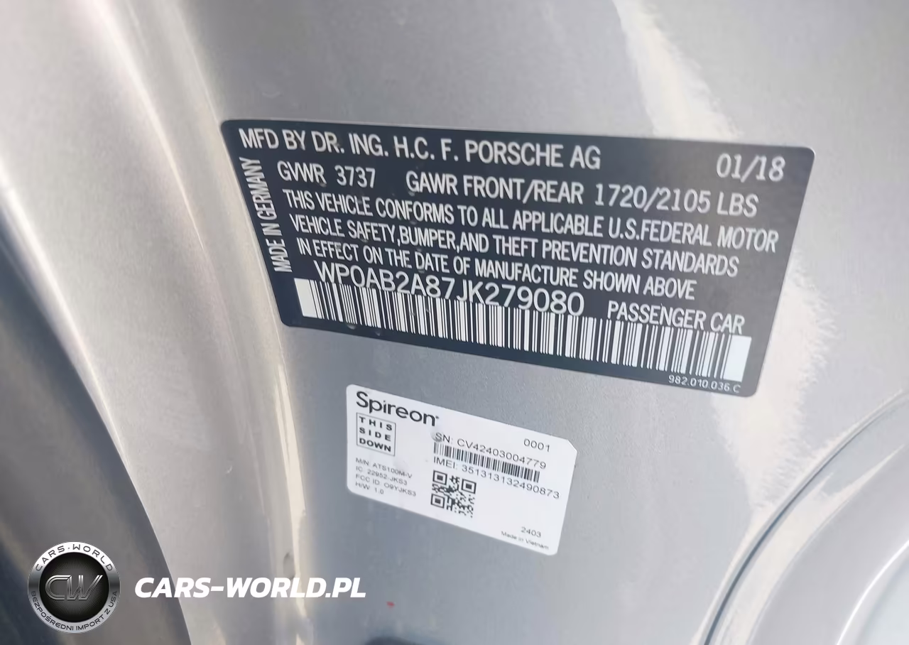 2018 Porsche 718 Cayman S VIN:WP0AB2A87JK279080 - 9