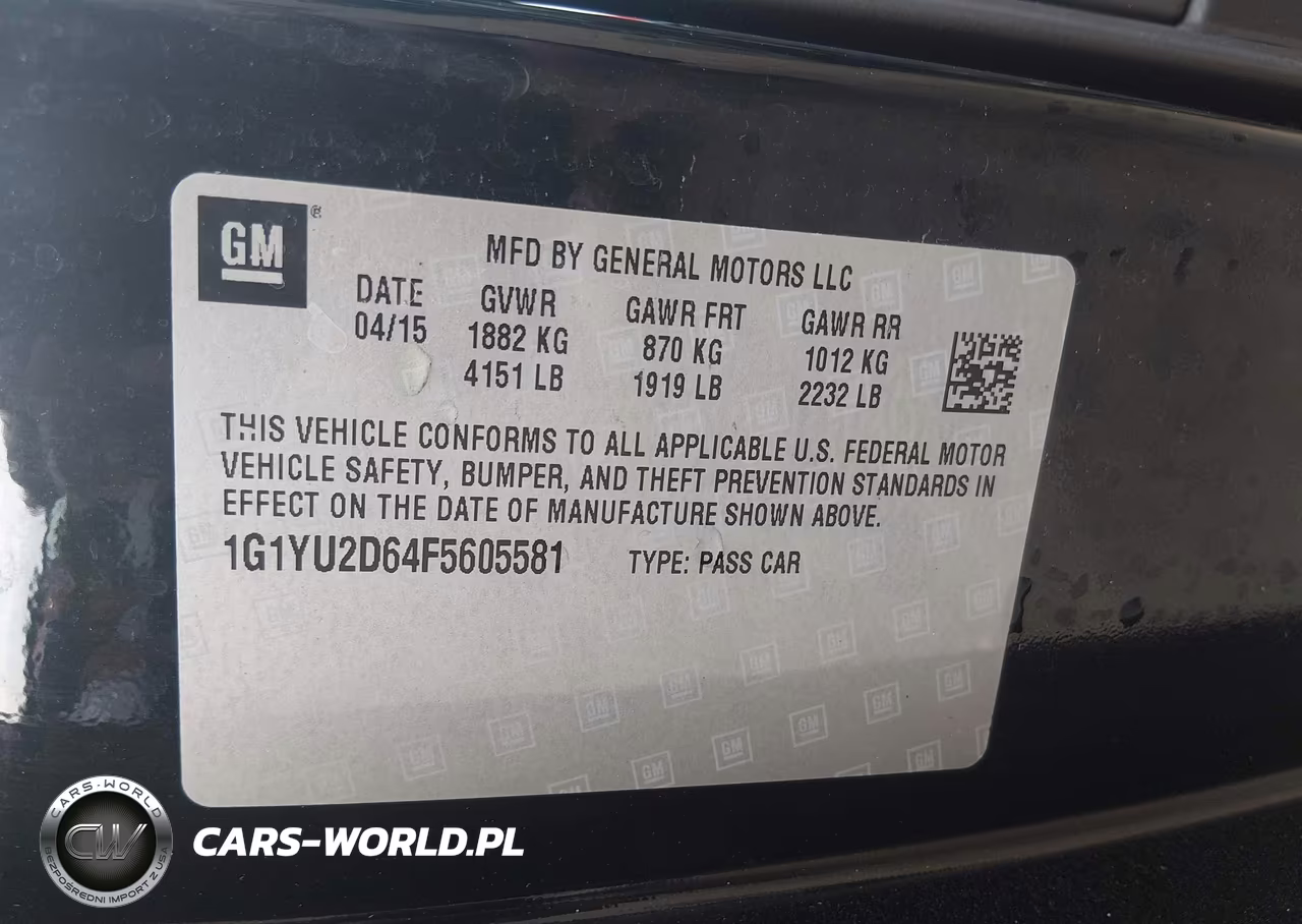 2015 Chevrolet Corvette Z06 VIN:1G1YU2D64F5605581 - 9