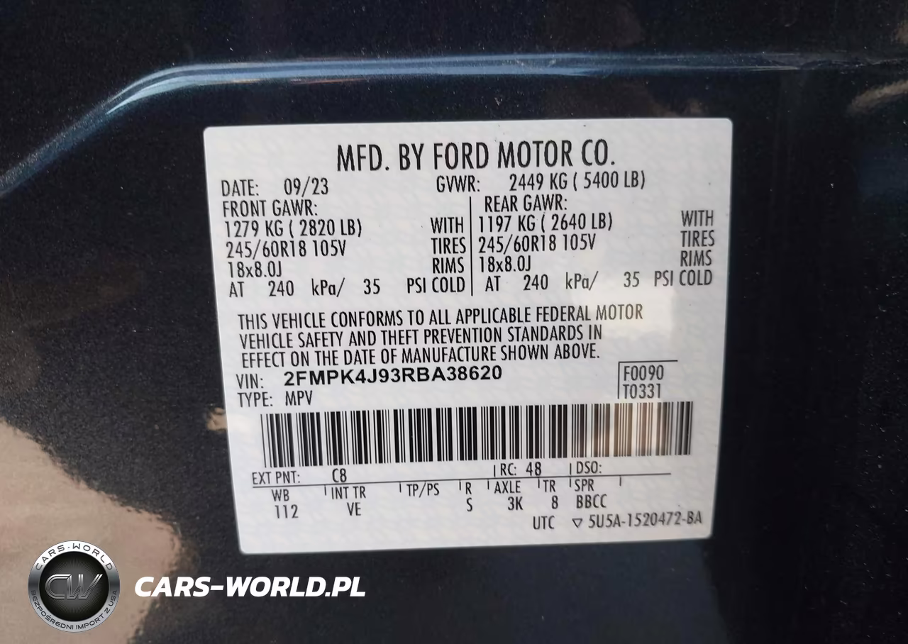 2024 Ford Edge Sel VIN:2FMPK4J93RBA38620 - 9